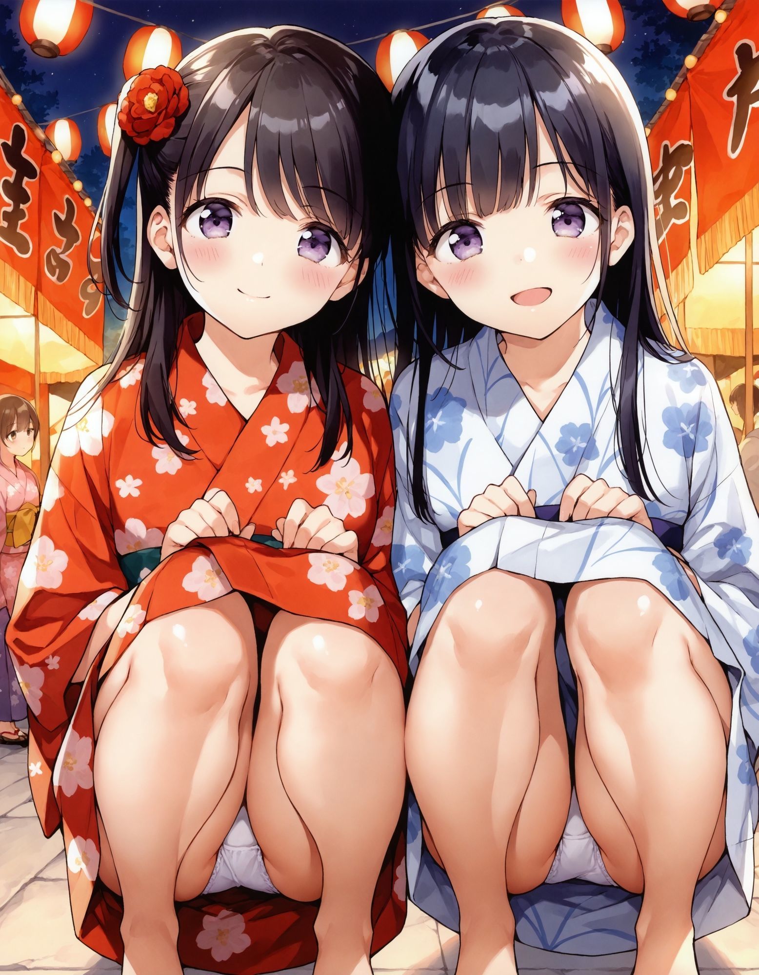 浴衣でしゃがみパンチラ2のサンプル画像 6