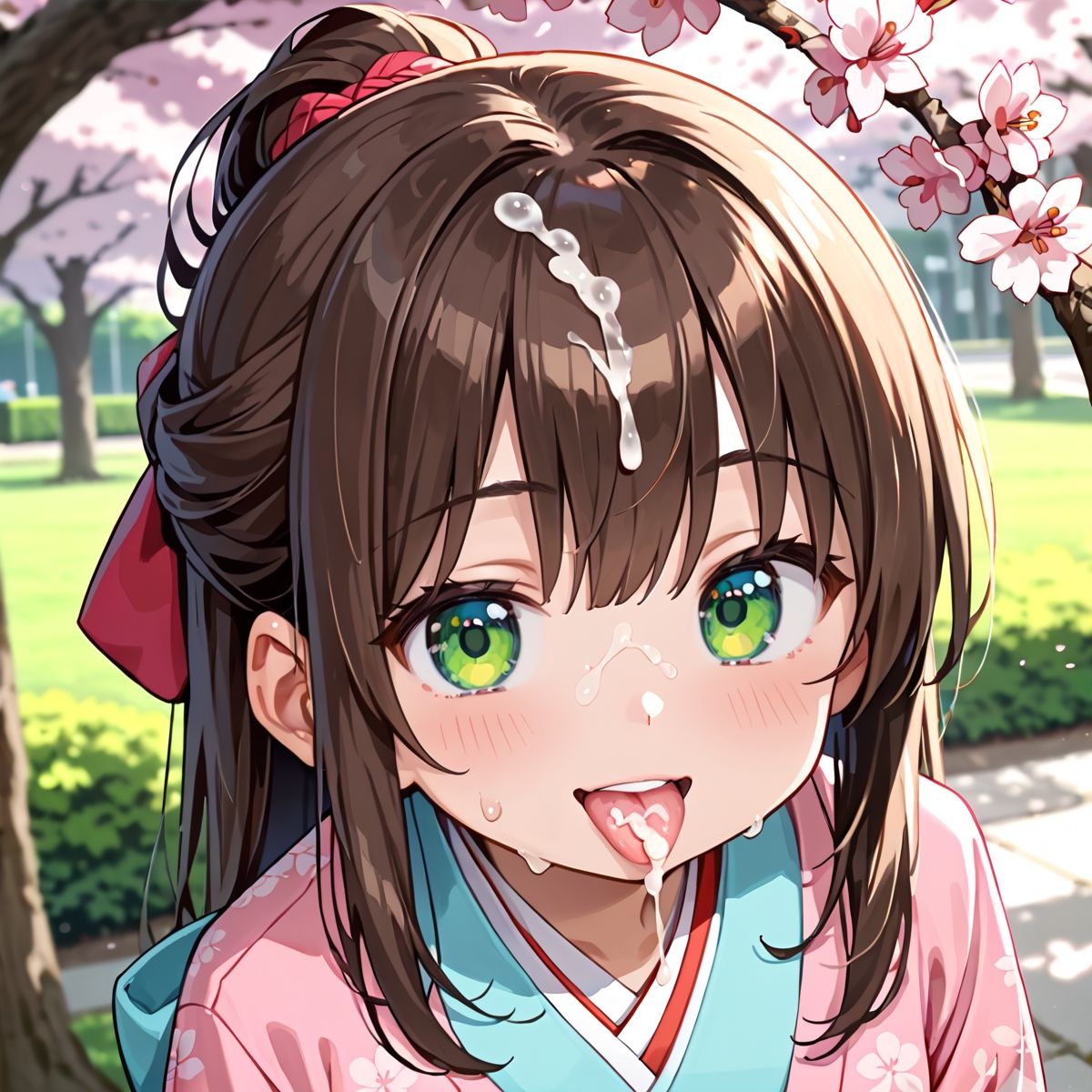 昼桜のもと、不意に帯がほどける予感？page.8のサンプル画像 6