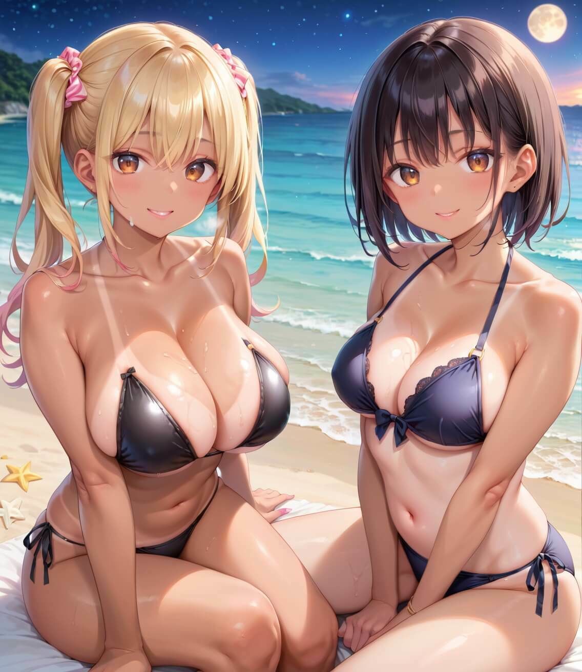 水着ギャルちょろい・夜の海で水着ギャルとチョロすぎ案件2★250枚のサンプル画像 6