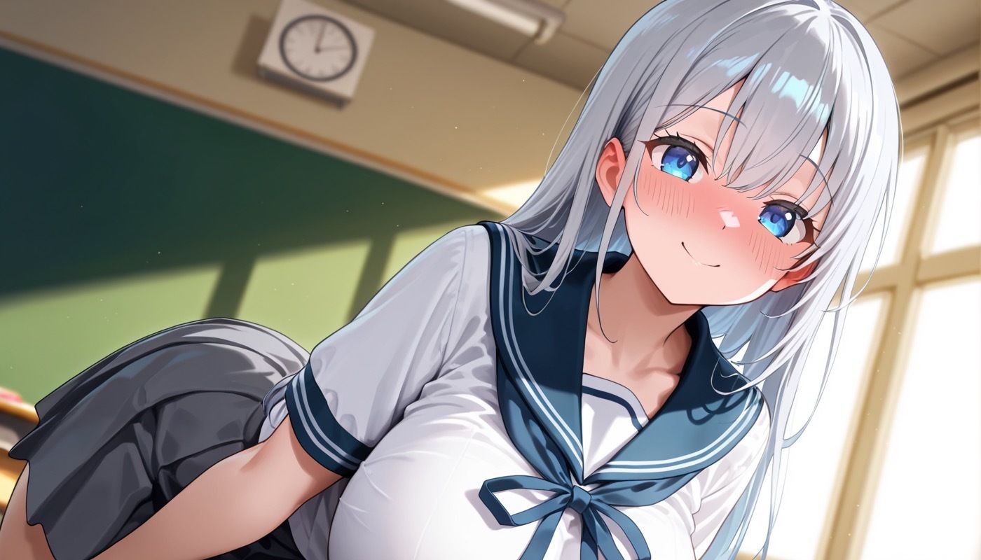 女子学生快楽中◯し性行為 〜白髮巨乳編〜のサンプル画像 6