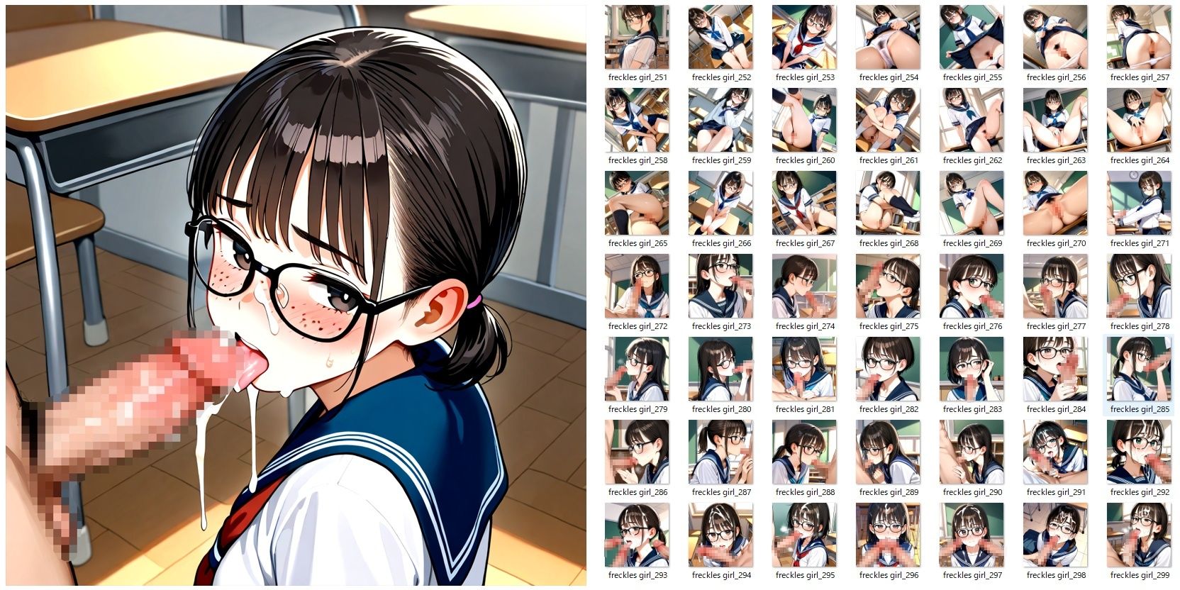 そばかす地味眼鏡っ子がち●ちん舐めたりしてくれるだけのCG集のサンプル画像 6