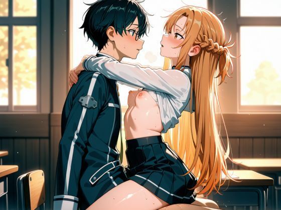 ザーメン大好きヒロインとの卑猥な学生性活（アスナ編）の画像7