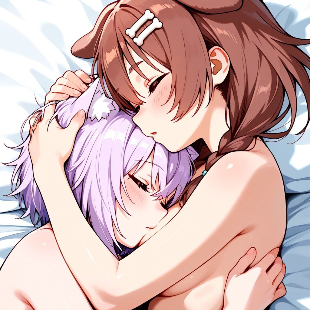 【R-18】猫又おかゆ×戌神ころね 61枚のサンプル画像 6