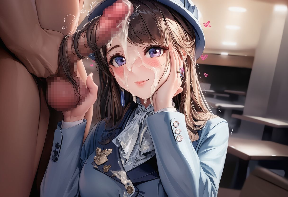 【完全着衣】美人受付嬢 制服と髪にぶっかけのサンプル画像 6