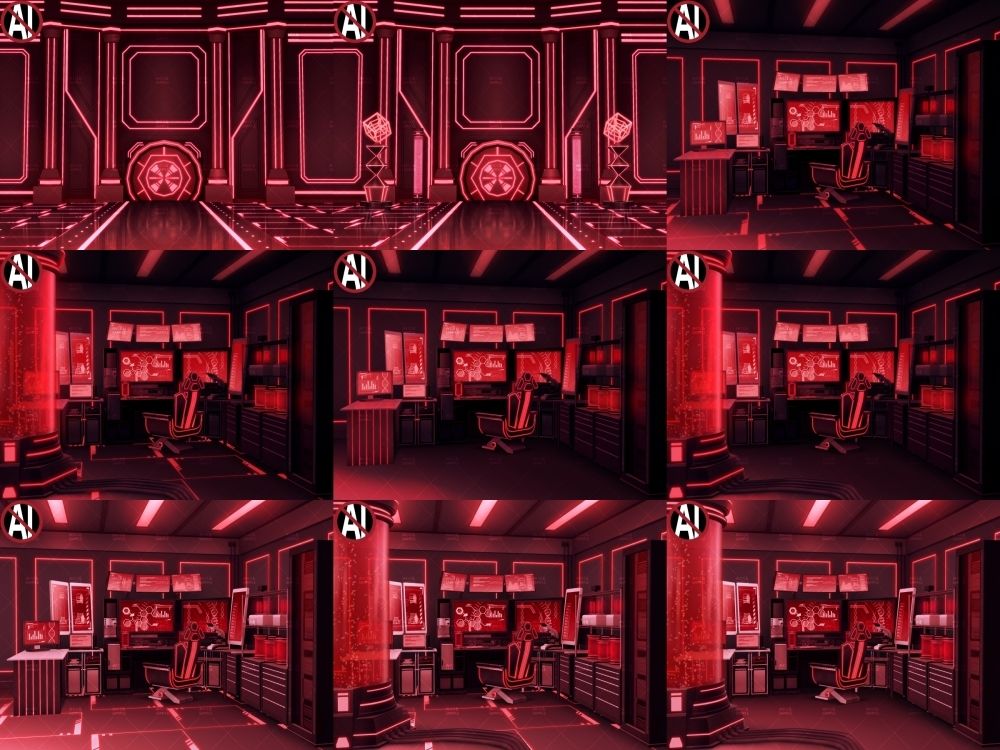 みにくる背景CG素材集『未来編』part02-Red×Black-B (dcg jp-001)
