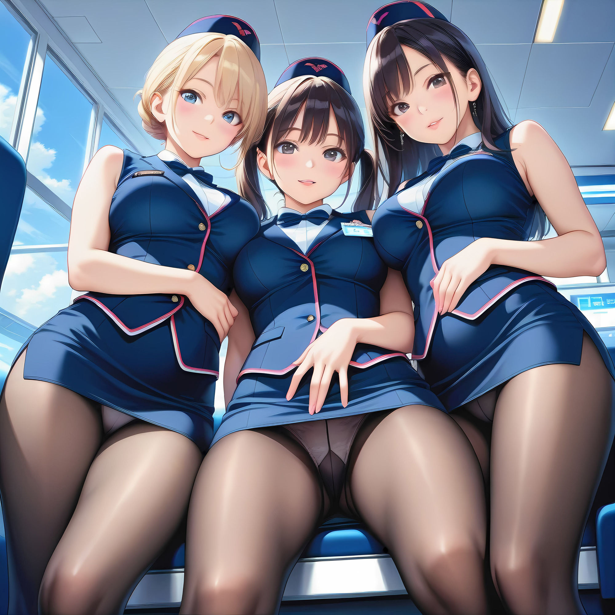 AIイラスト CA（キャビンアテンダント）フェティシズムのサンプル画像 6