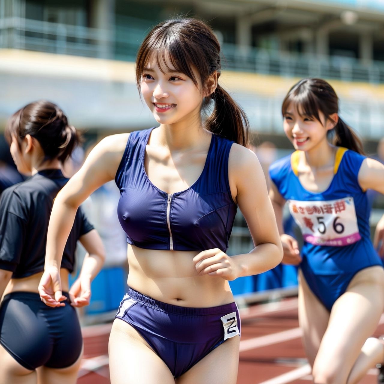 【動画】ブラを着け忘れた巨乳女子の運動会のサンプル画像 6