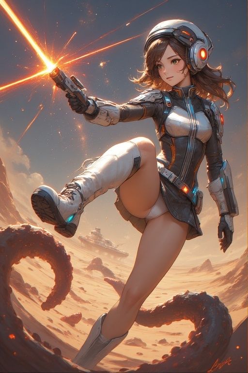 女性宇宙パイロット火星触手遭遇撃退パンチラ画像集のサンプル画像 6