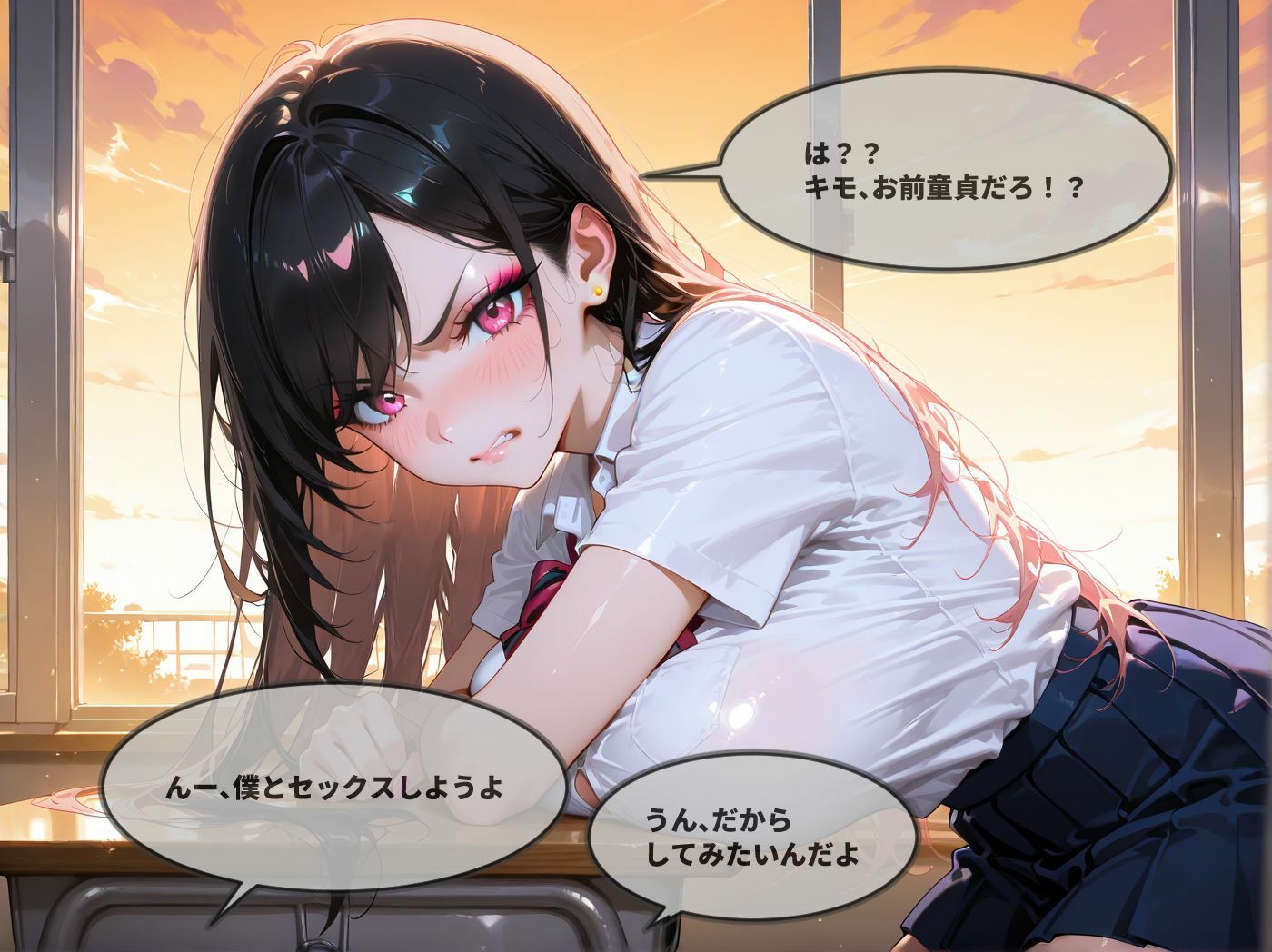 生意気な白ギャル巨乳の弱み握ってオタクの僕がわからせてやったwのサンプル画像 6