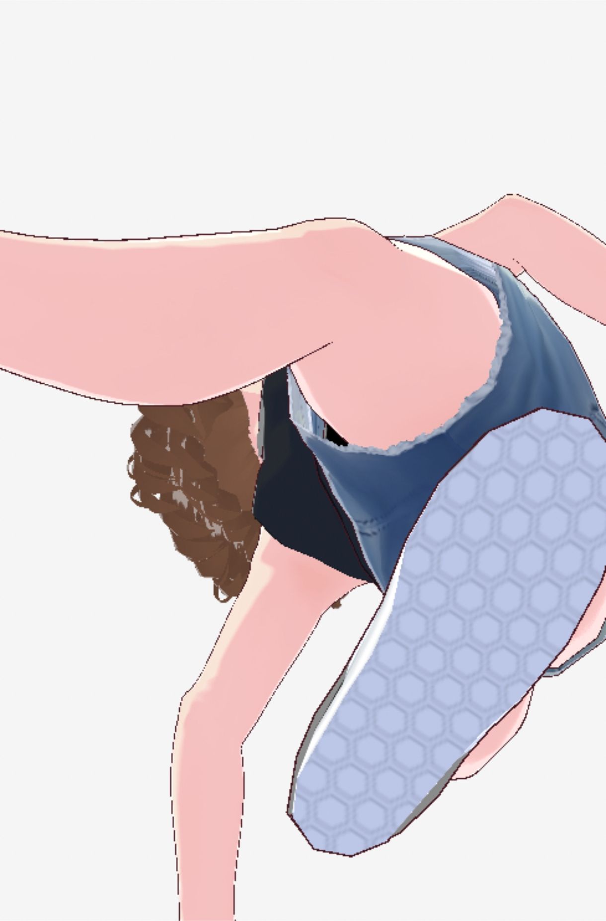 黒いノースリーブにデニムのショートパンツのお姉さん（セリフなし  3DCGモデル  イラスト集）のサンプル画像 6