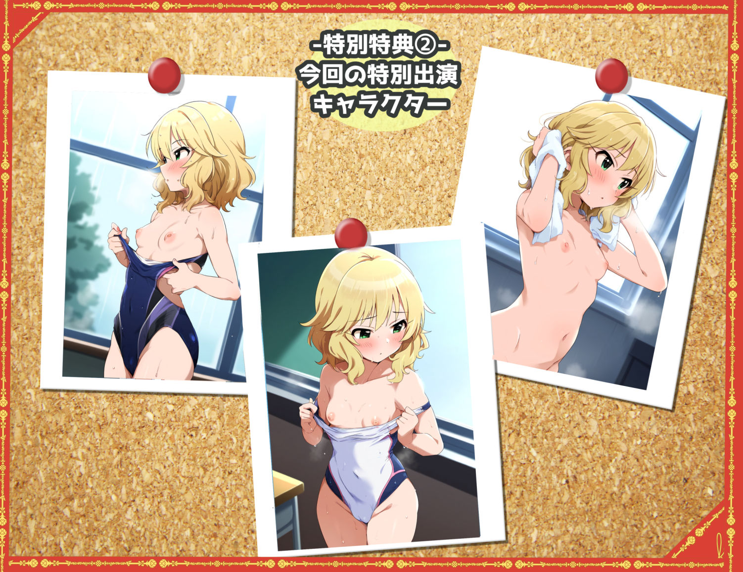 盗撮＆濡れ透けフェチ特化 2010年代アニメ作画特集 濡れ透けアイドルの教室生着替え その1 -500枚を撮影-のサンプル画像 6