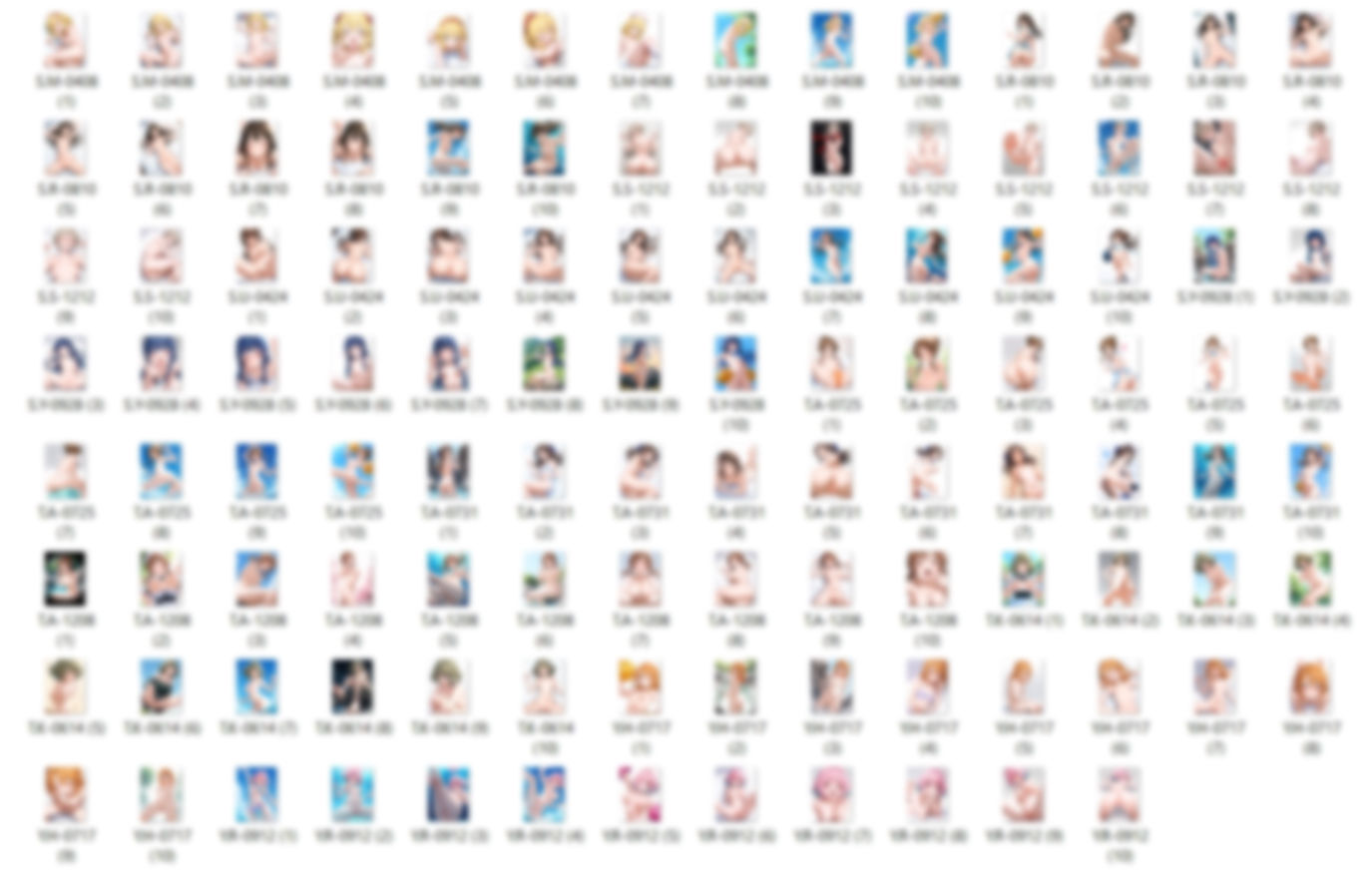 【女性のみ-Normal】41キャラ イラストまとめ + 34人背の順イラスト〜全裸Version〜のサンプル画像 6
