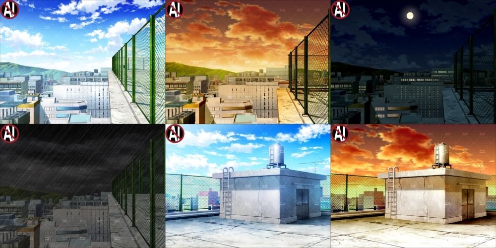 みにくる背景CG素材集『街編』part03-屋上- (dcg jp-002)