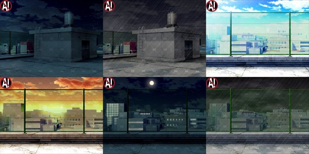 みにくる背景CG素材集『街編』part03-屋上- (dcg jp-003)