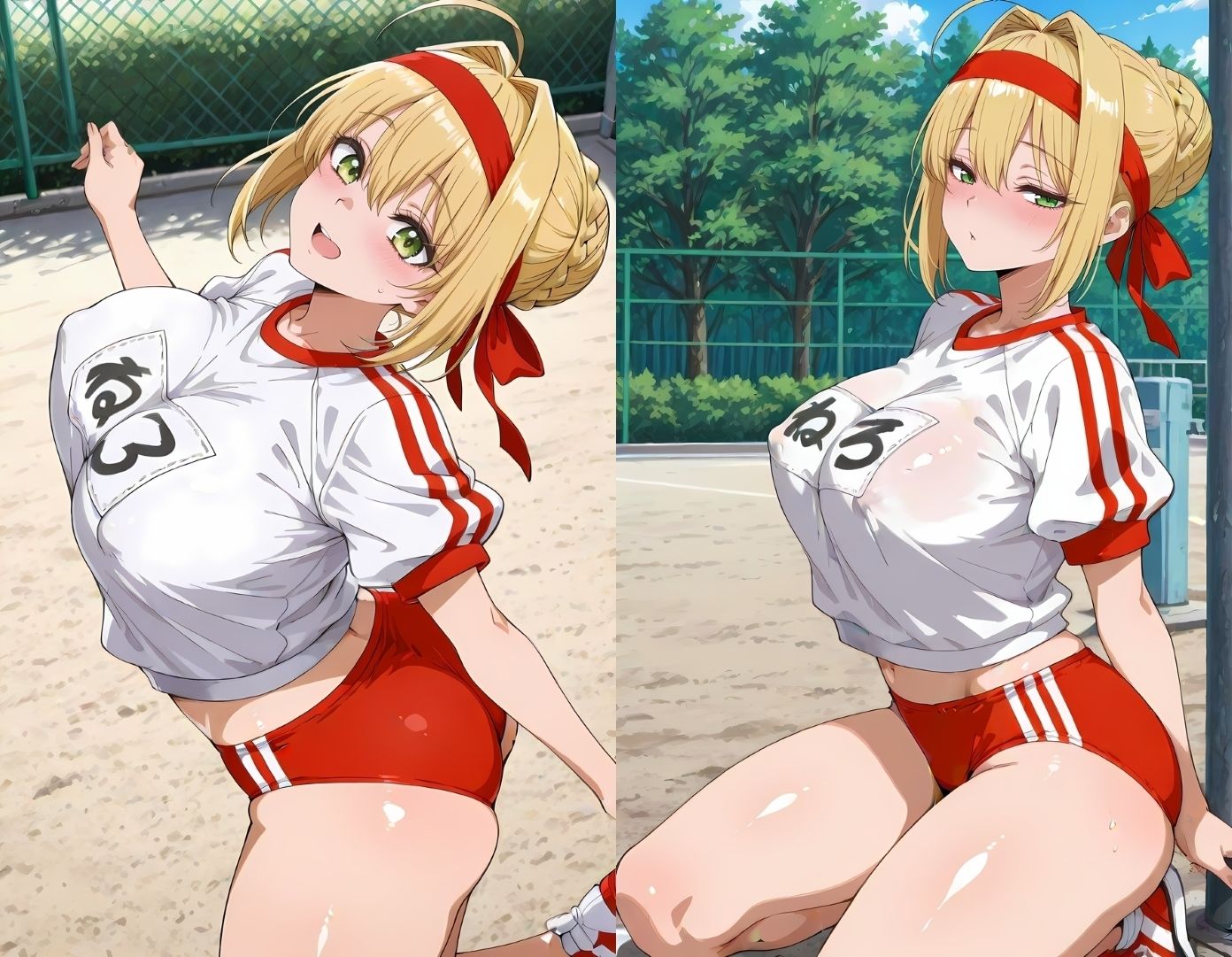 嫁◯と体操服でイチャコスエッチの画像6