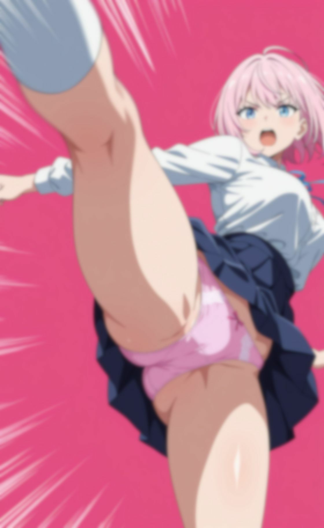 【動画付き】学生服女の子のパンツ丸見えの蹴りのサンプル画像 6