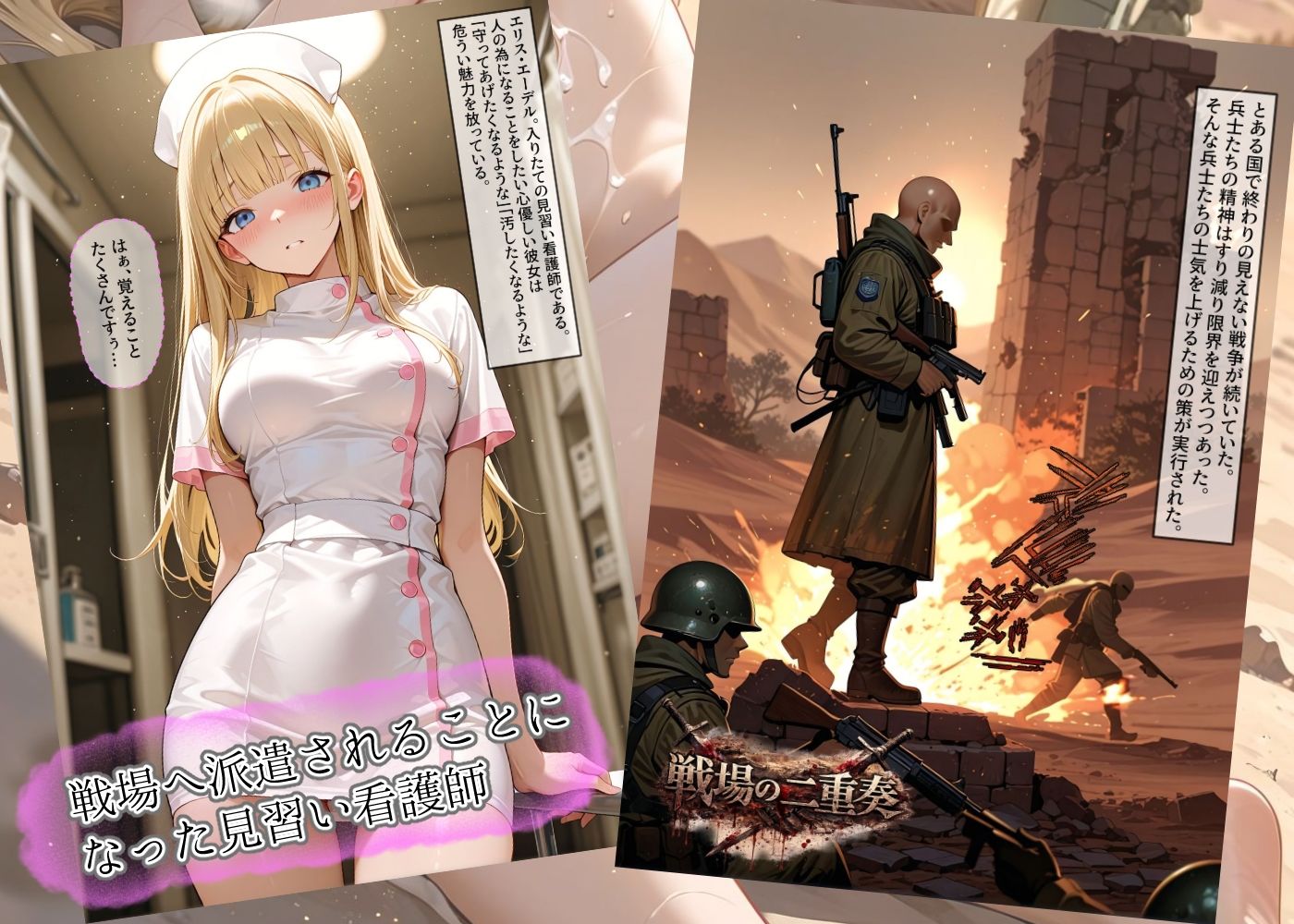 戦場の二重奏〜性処理看護師と女兵士の屈服〜の画像1