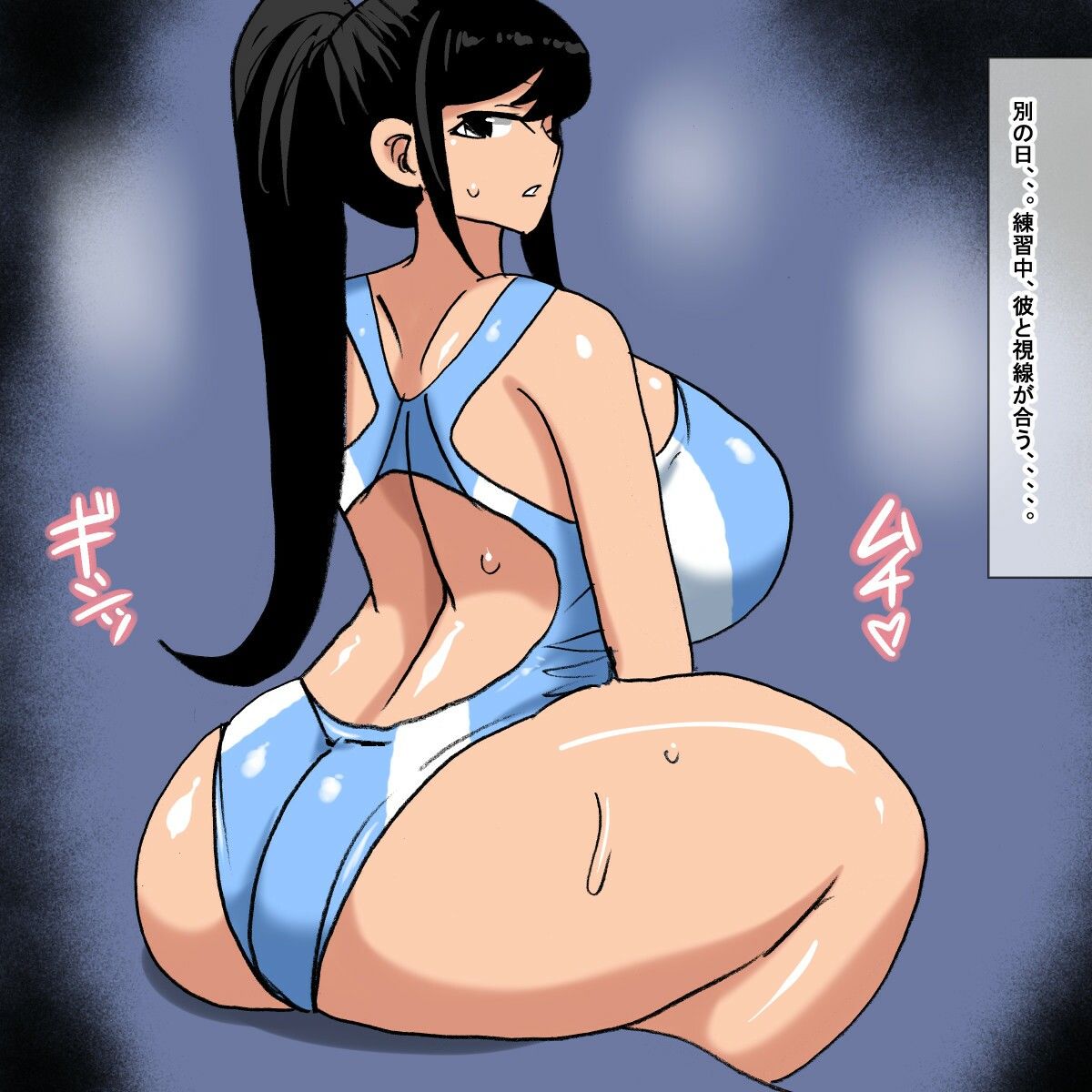 ye 競泳水着を着たポニーテール水泳部員とセックスする話のサンプル画像 6