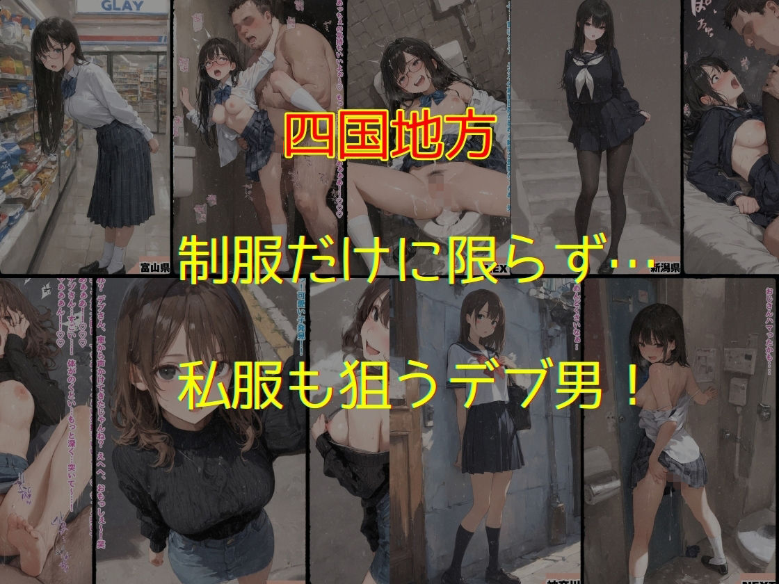 47都道府県  デブ男の女子校生種付ツアー 画像8