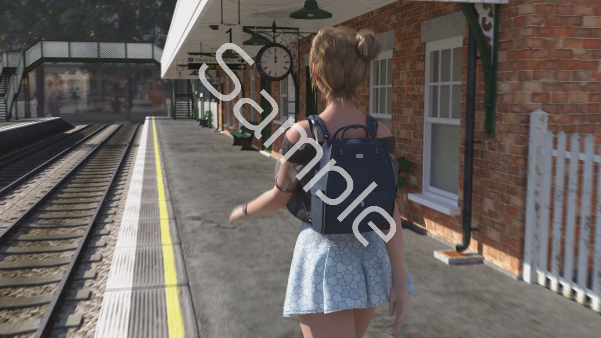 一ノ瀬廻里・私服登校日の通学途中の駅の階段でスカート内逆さ撮り盗撮の被害に遭う:PV02（黒サテン地ピンク水玉パンティ） (dcg jp-008)