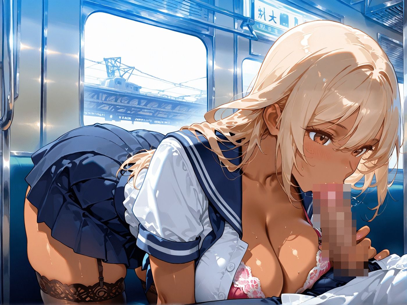 電車で爆乳JKをハメまくる一部始終のサンプル画像 6