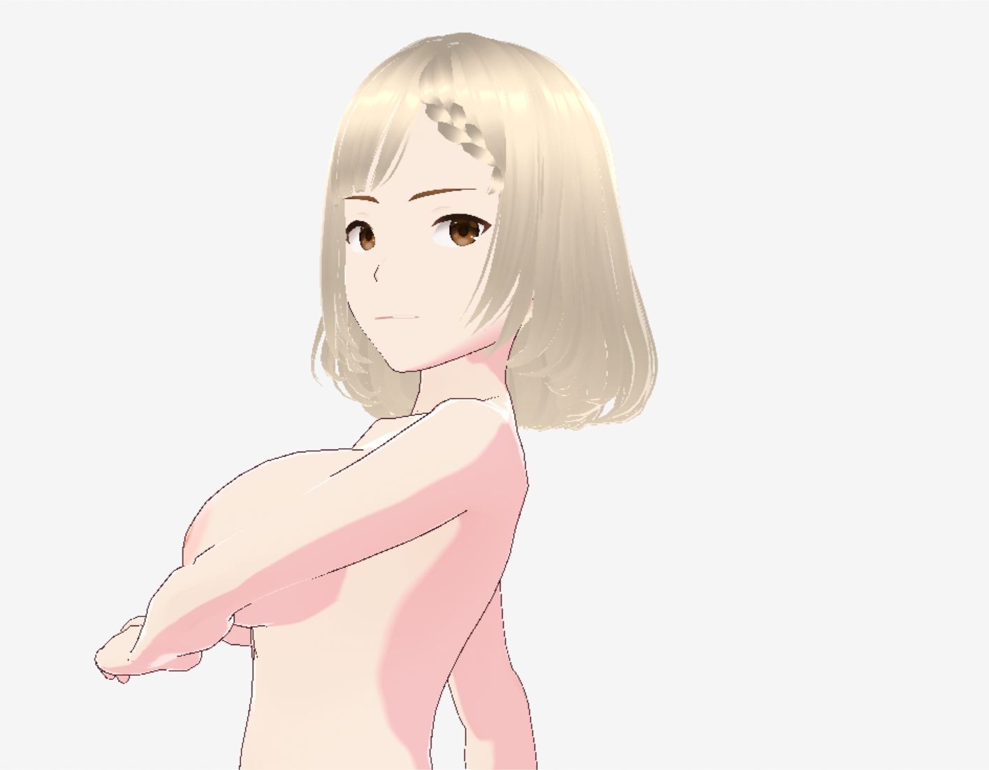 金髪の浴衣の和風美女(セリフなし 3DCGモデル イラスト集)のサンプル画像 6