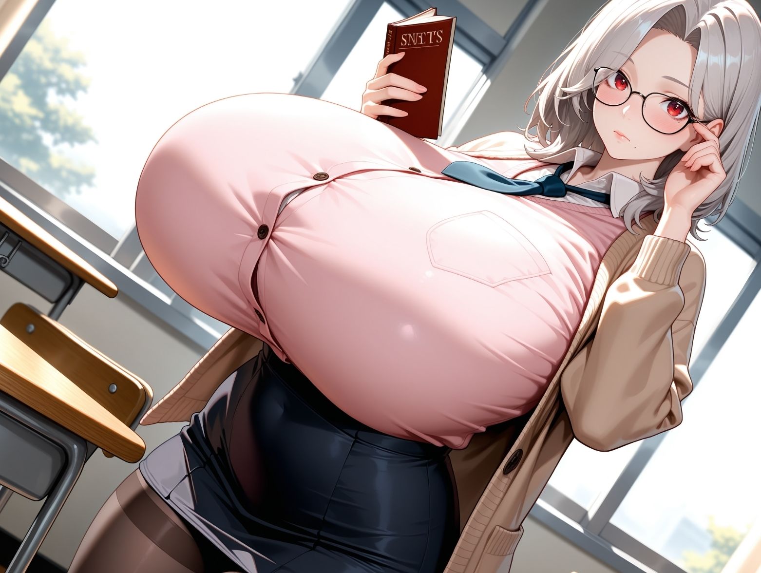 巨乳しか入れない元女学園に男は俺一人！中出し子作りされる爆乳教師セックス集 画像9