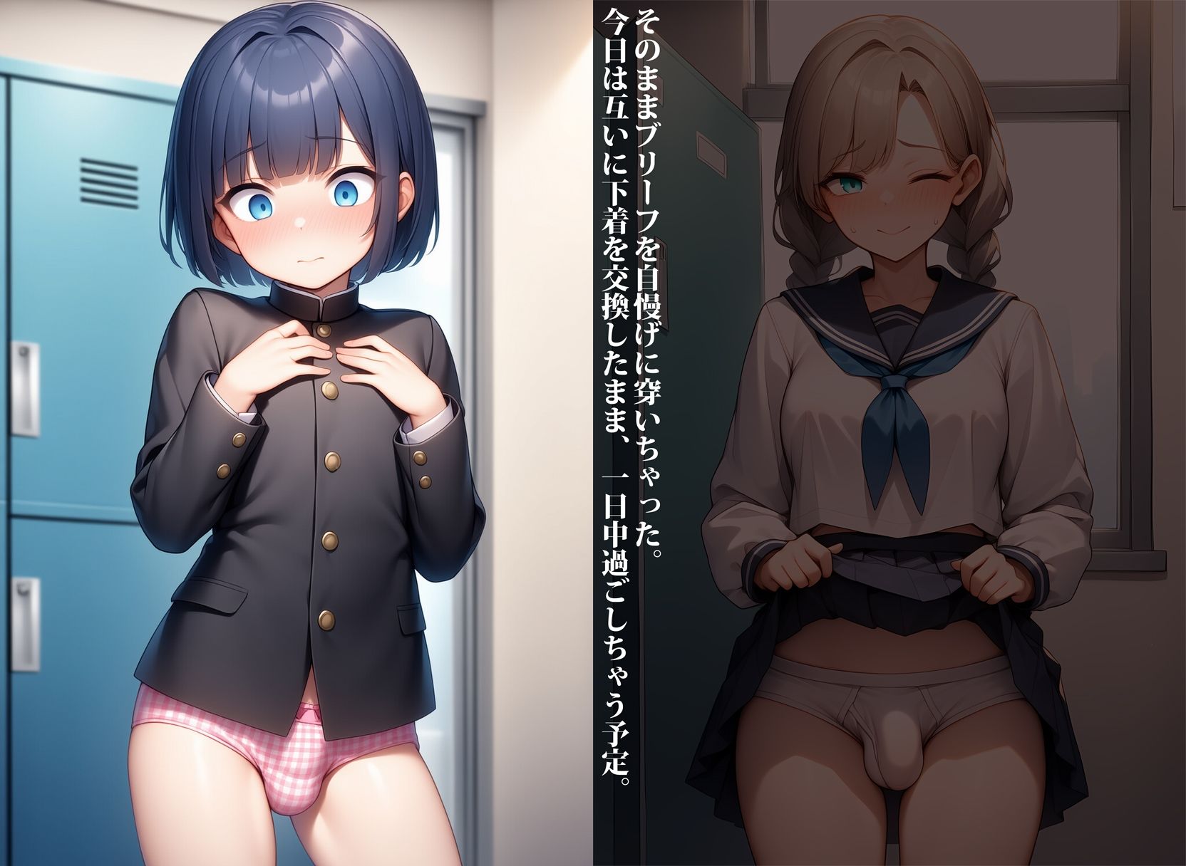 フタナリの恋人に迫られて精液もオシッコも漏らしちゃう男の娘のサンプル画像 6