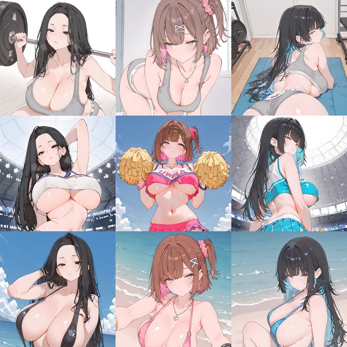 〇お尻・足裏・顔面圧迫特化CG集総集編〇 顔面騎乗 もも圧迫 挟み 足コキ オナホコキ バレー 水着メイド グラビア | まけまけさん サンプル画像7枚目