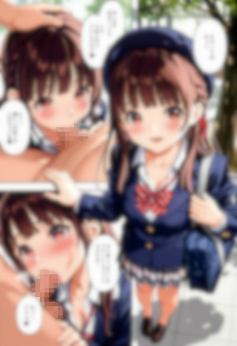 ベレー帽を被った女子〇生の縞パンとフェラのサンプル画像 6