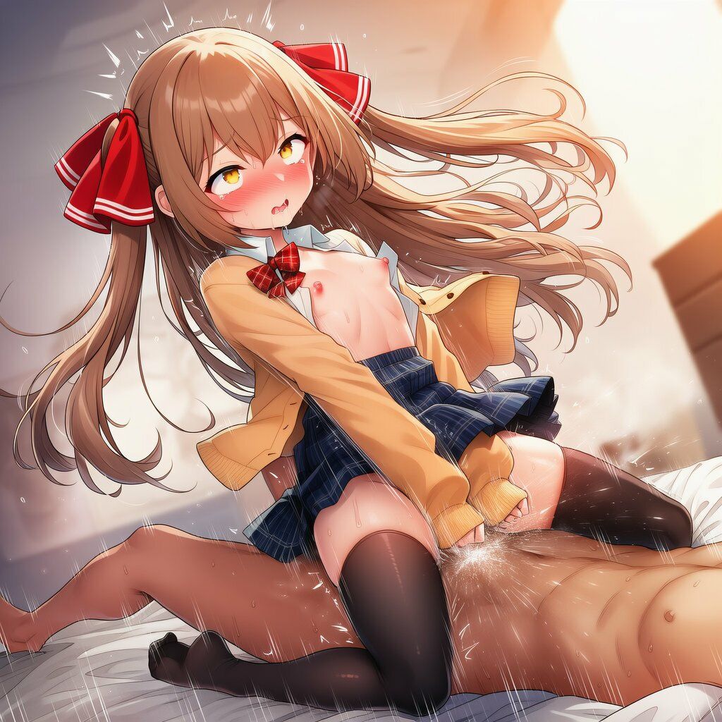 ツインテかわいい子と甘々いちゃラブ！制服・旧スク水・全裸で溶け合うCG集のサンプル画像 6