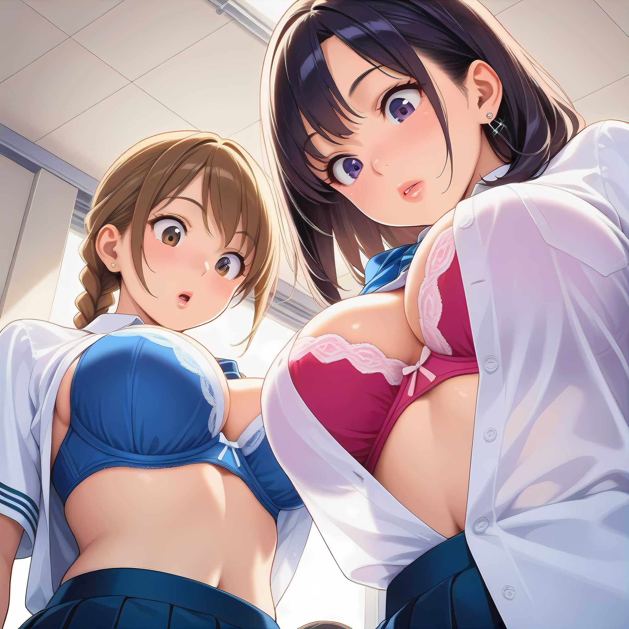 AIイラストフェティシズム『制服とブラ』のサンプル画像 6
