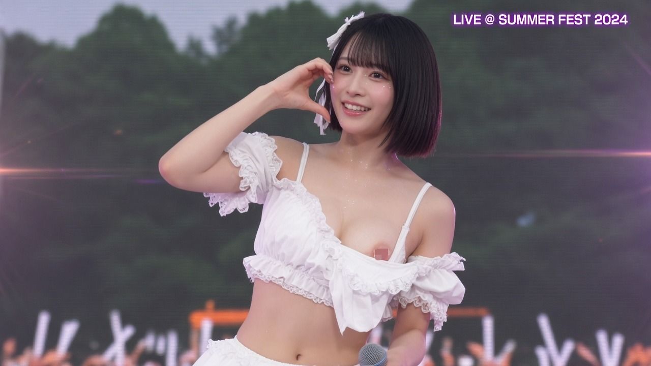 【78人】一眼レフ高速連写が捉えた 野外ライブでのアイドル本気ポロリ78連発【完全版】のサンプル画像 6