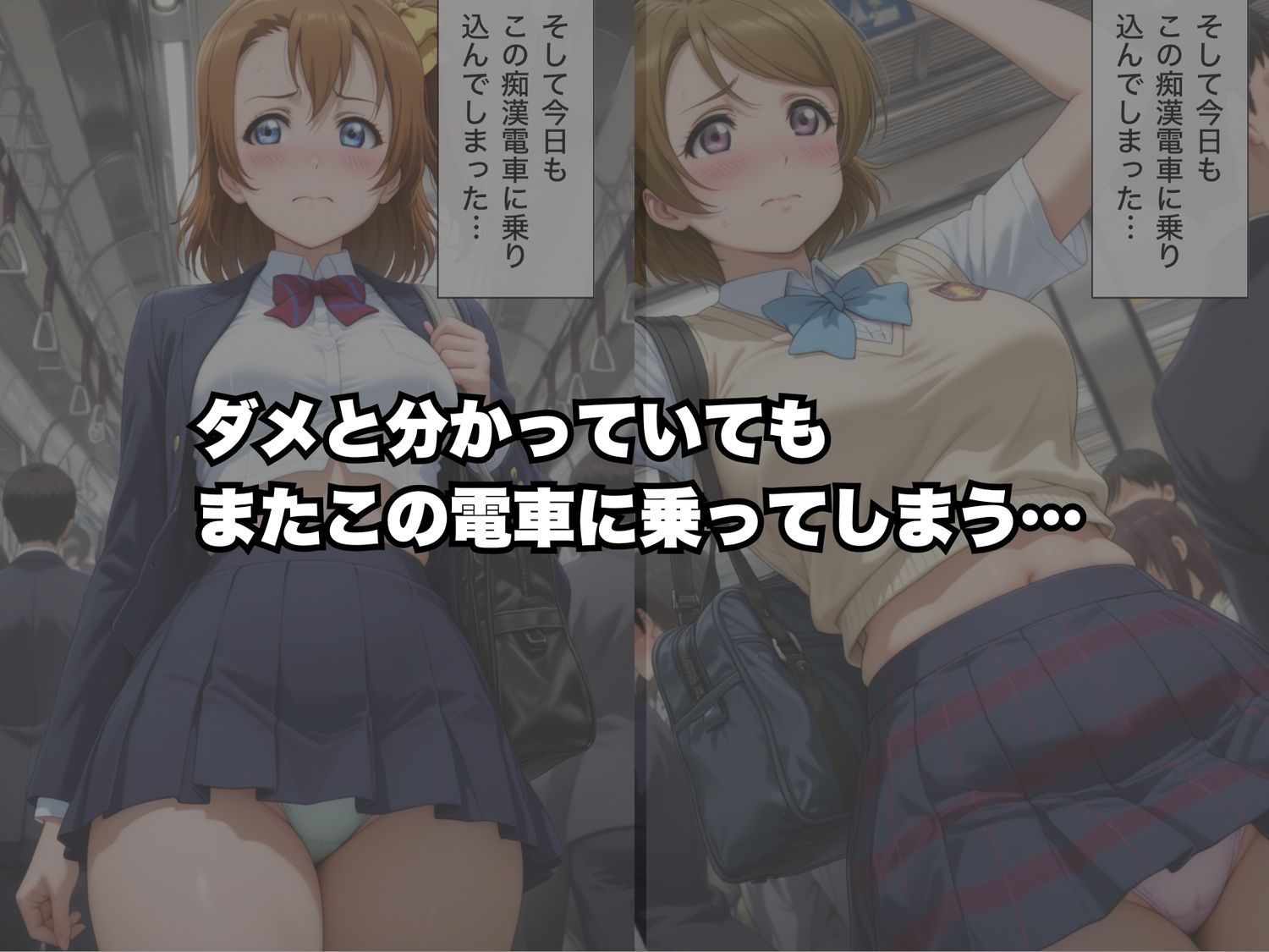 痴●電車でイヤなはずなのにハマってしまう件〜ラブ◯イブ!編〜のサンプル画像 6