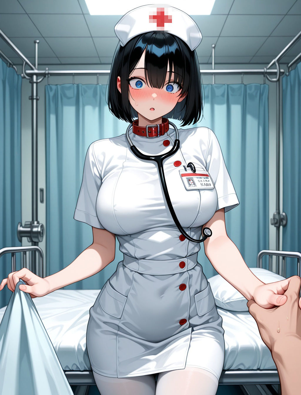 入院中、真面目なド変態巨乳ナースと中出しエッチしまくったのサンプル画像 2