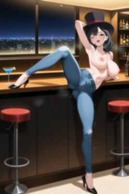 【裸ジーンズ女子5】裸ジーンズ女子とバーでサシ飲みのサンプル画像 6