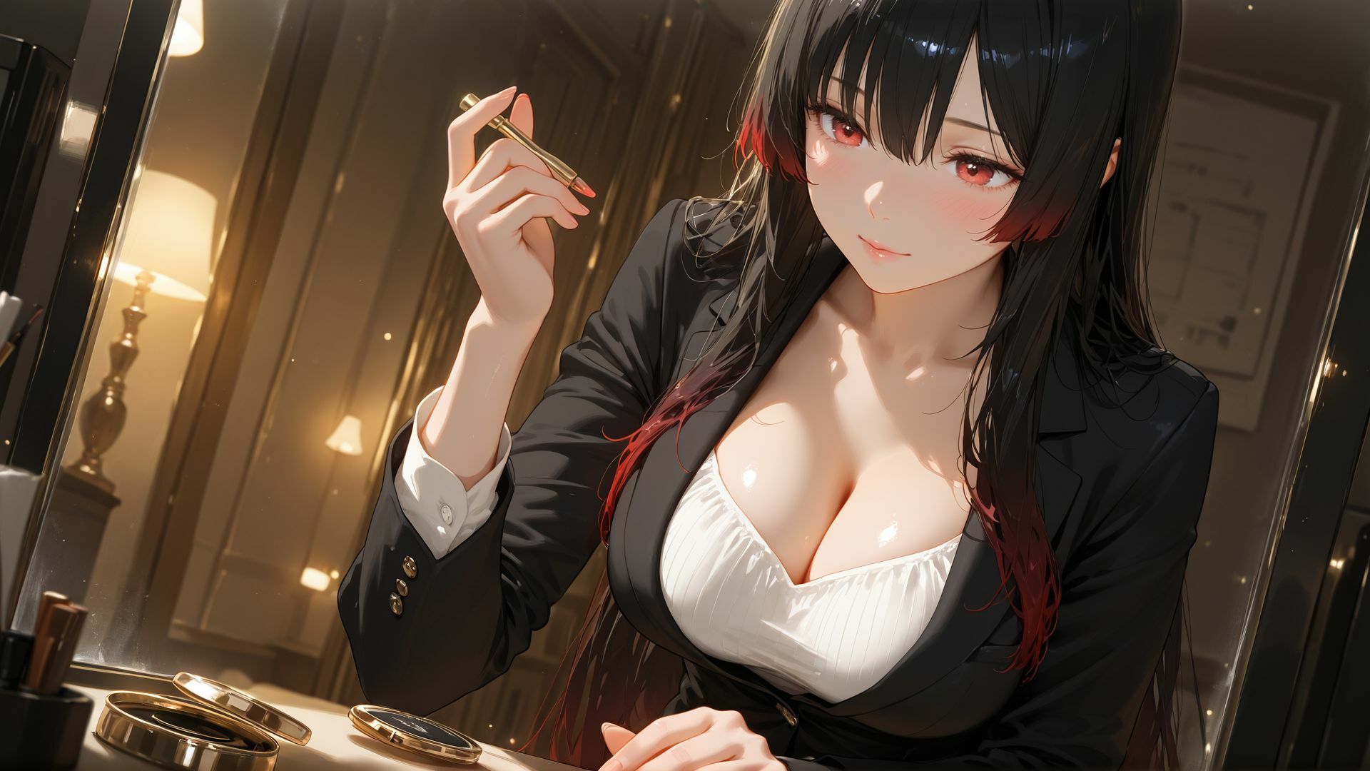 清楚な新人と夜のオフィスで中出し濃密SEXPart1のサンプル画像 6
