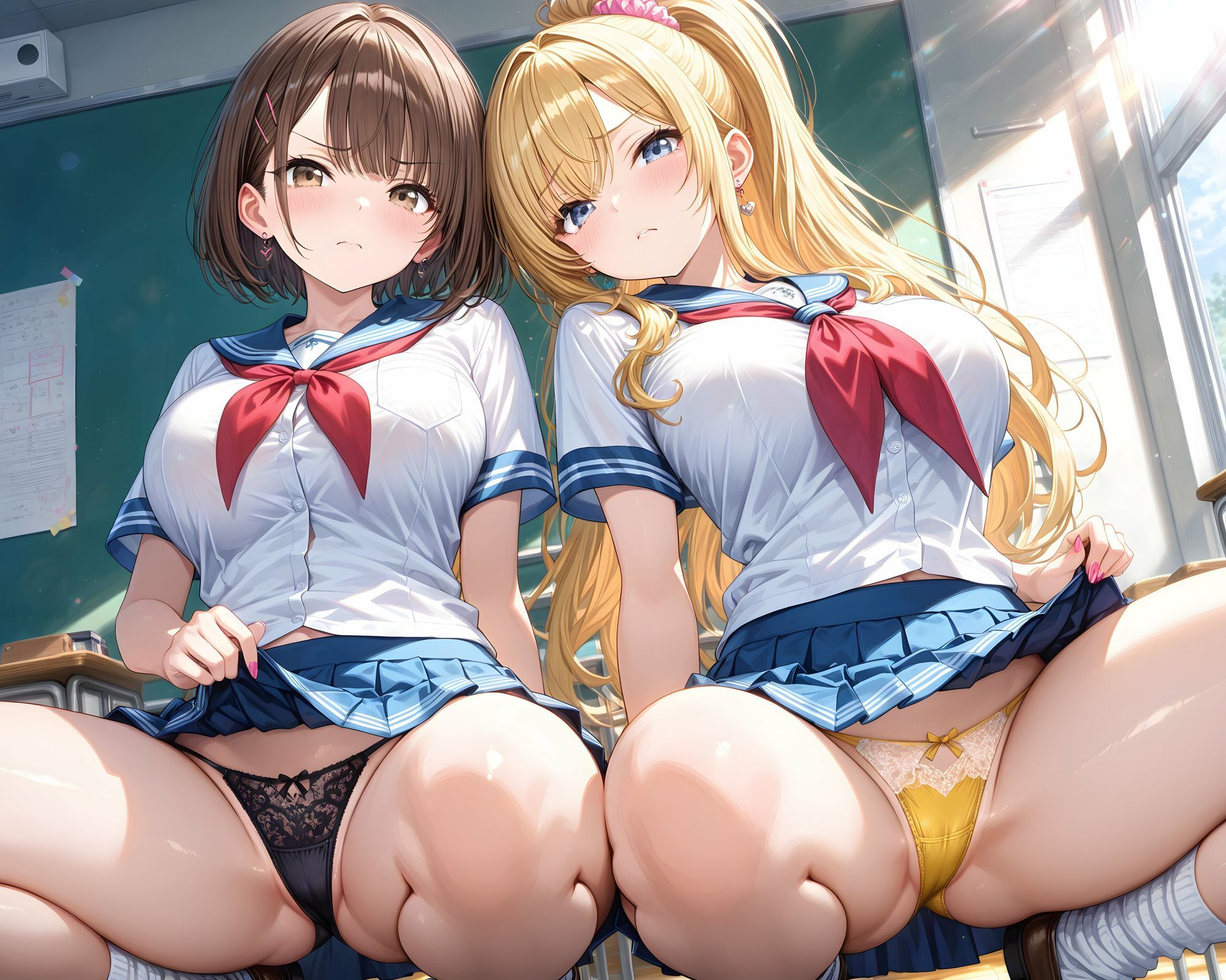 超ミニスカ女学園 番外編2〜パンツ丸見えJKのパンチラ観察したり、見抜きしたり、射精のお手伝いしてもらうイラスト集〜のサンプル画像 6