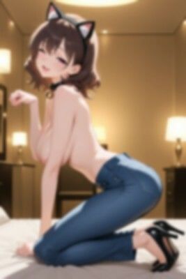 【裸ジーンズ女子6】裸ジーンズ猫ガールのサンプル画像 6