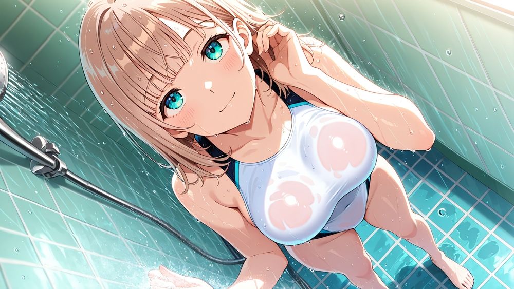 【4K】真っ白スク水の爆乳姉妹が水泳コーチに蕩かされて孕ませ交尾のサンプル画像 6