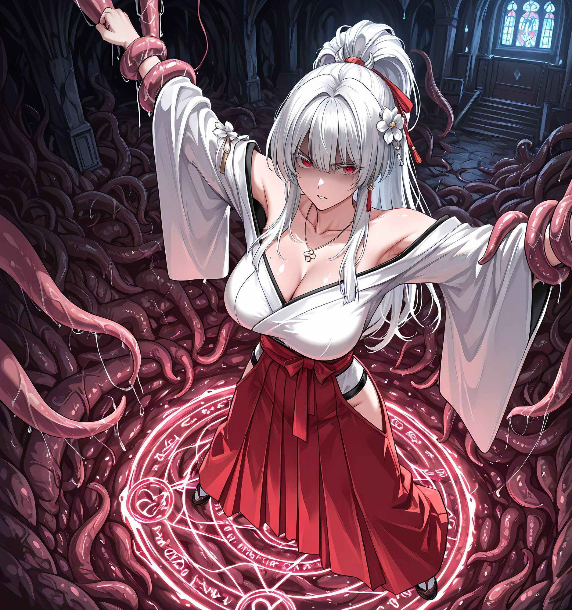 ヒユキ触手拘束洗脳・悪堕ち淫魔化搾精のサンプル画像 3