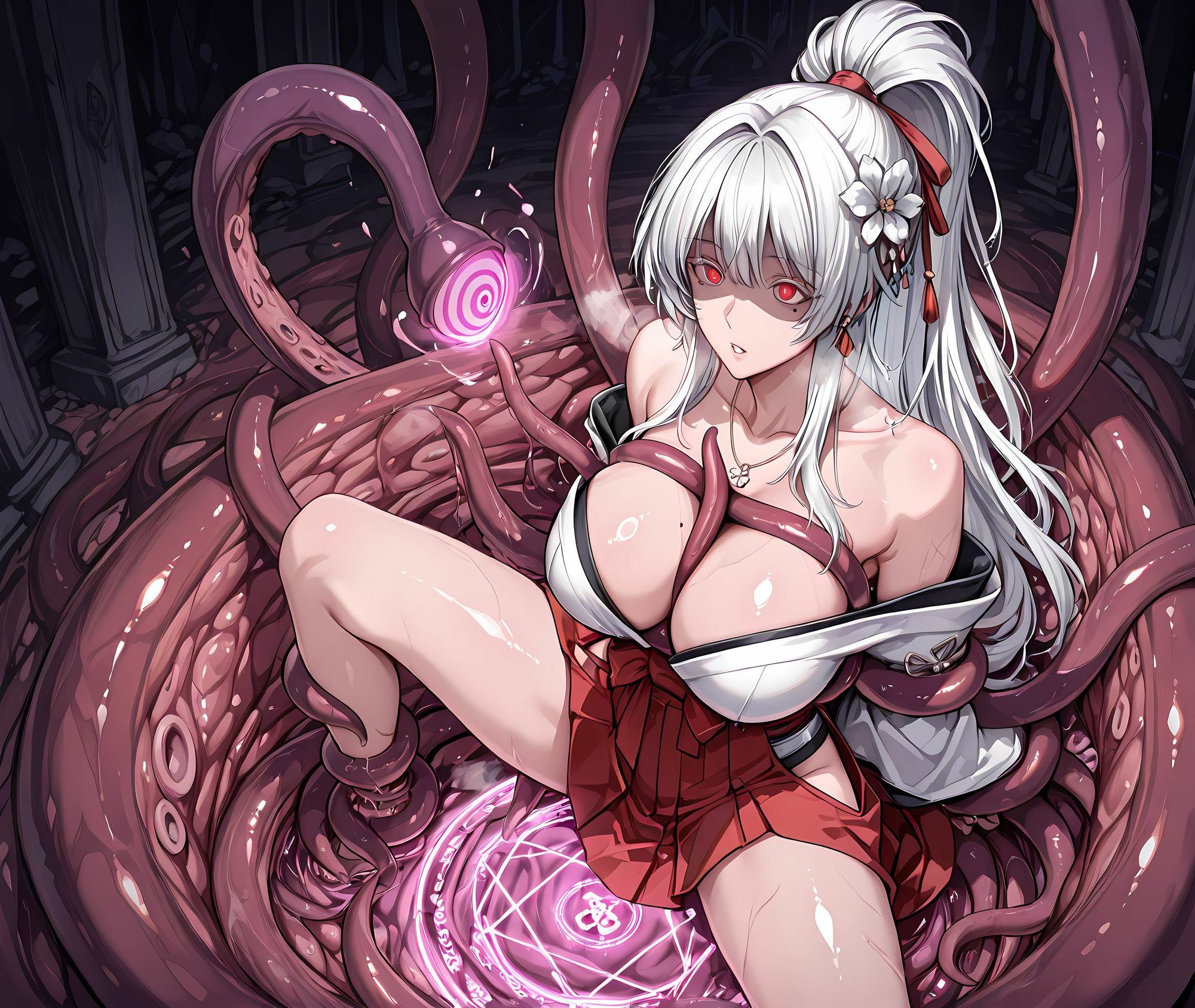 ヒユキ触手拘束洗脳・悪堕ち淫魔化搾精のサンプル画像 4