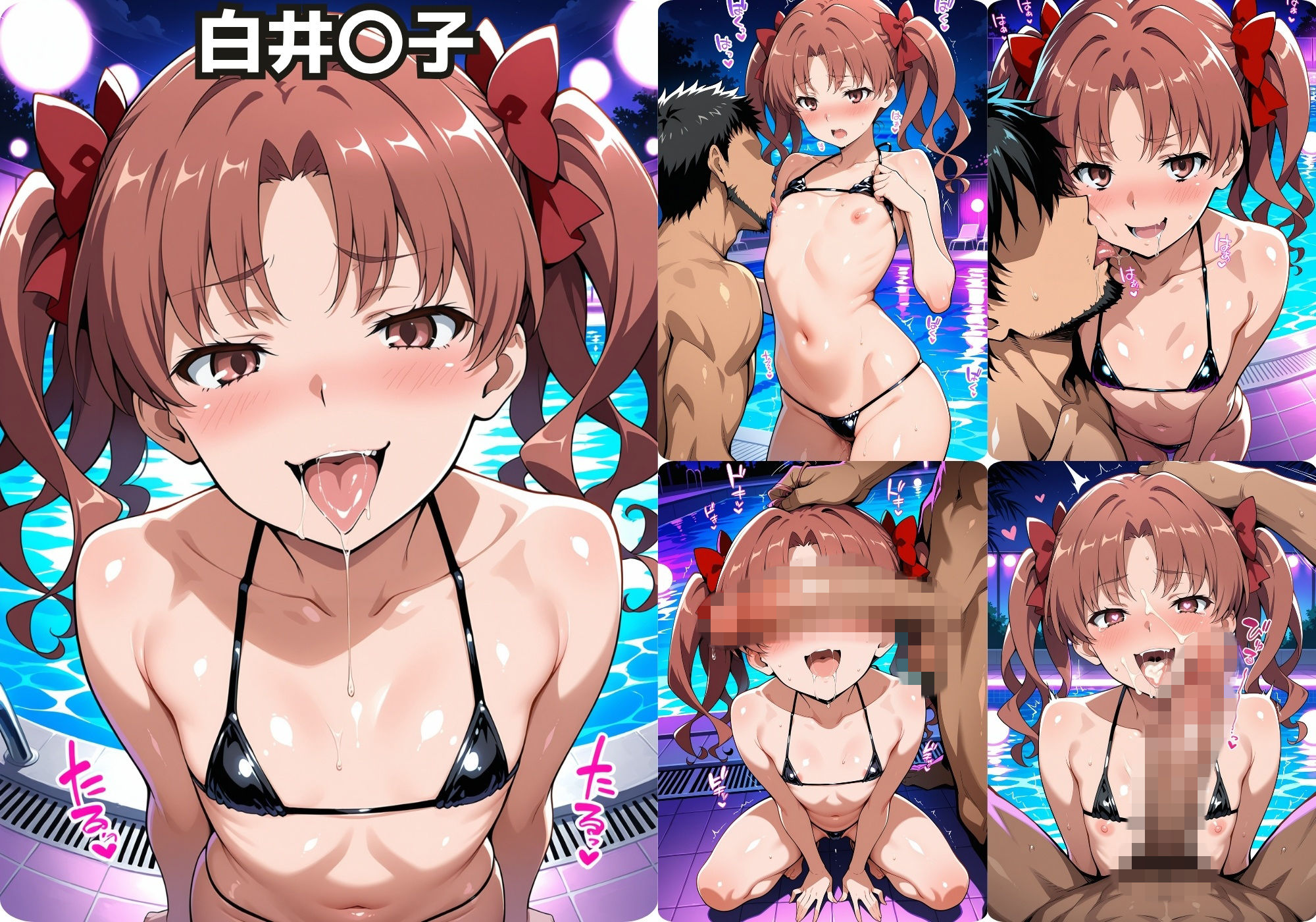 ナイトプールでガンギマるドスケベヒロイン食蜂〇折&御坂〇琴&白井〇子 画像8