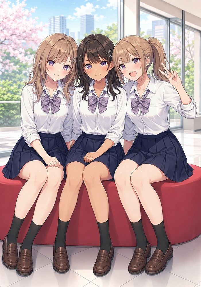 放課後奉仕活動中  放課後は自習室に集合！  Vol1  れいな・はなえ・かのんのサンプル画像 6