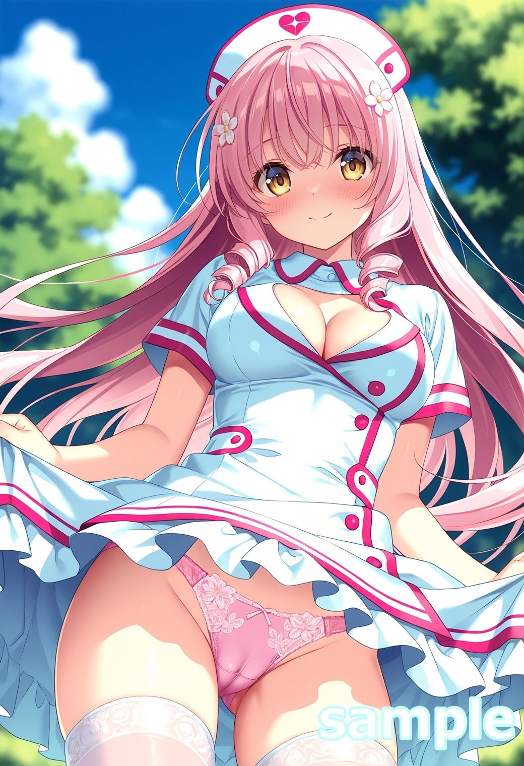 おパンツ拝見イラスト集 〜ミニスカナースさん編〜のサンプル画像 6