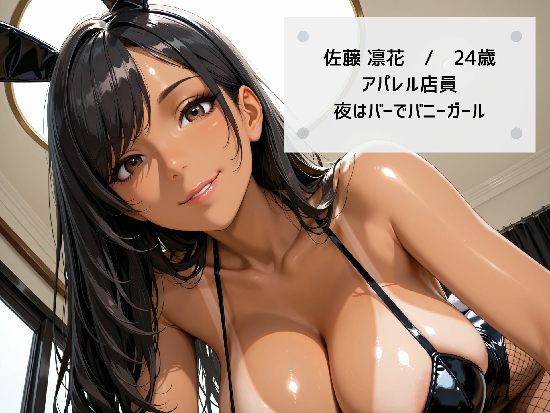 【4K高画質】黒ギャルが巨乳を揺らして濃密セックス! むっちり巨乳バニーの日焼け跡がエロすぎる!のサンプル画像 6