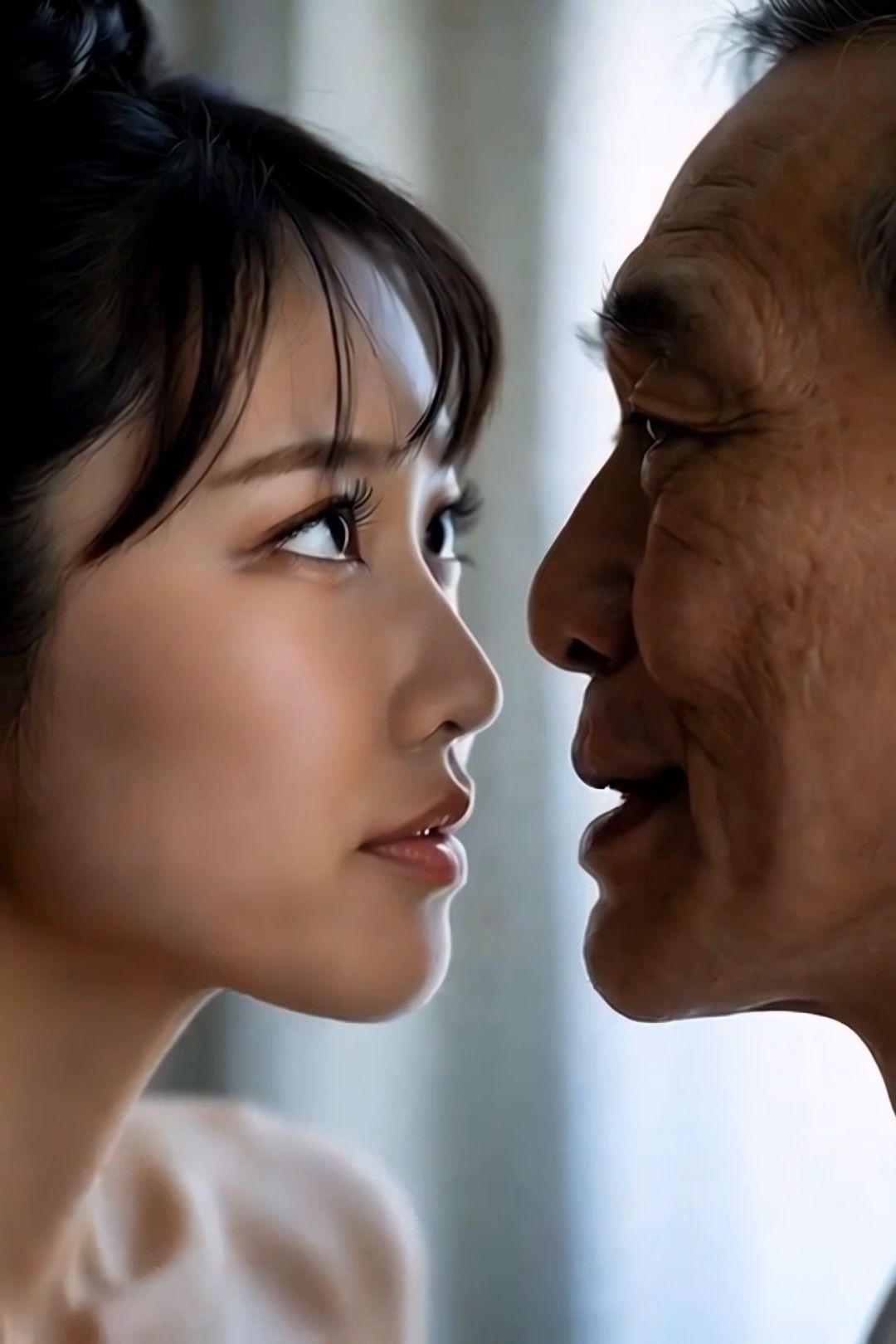 美女とおじさんのディープキス キス好き大集合♪顔アップ編のサンプル画像 6