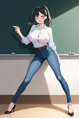 【裸ジーンズ女子8】セクシー変態教師の乳首丸見え講座のサンプル画像 2