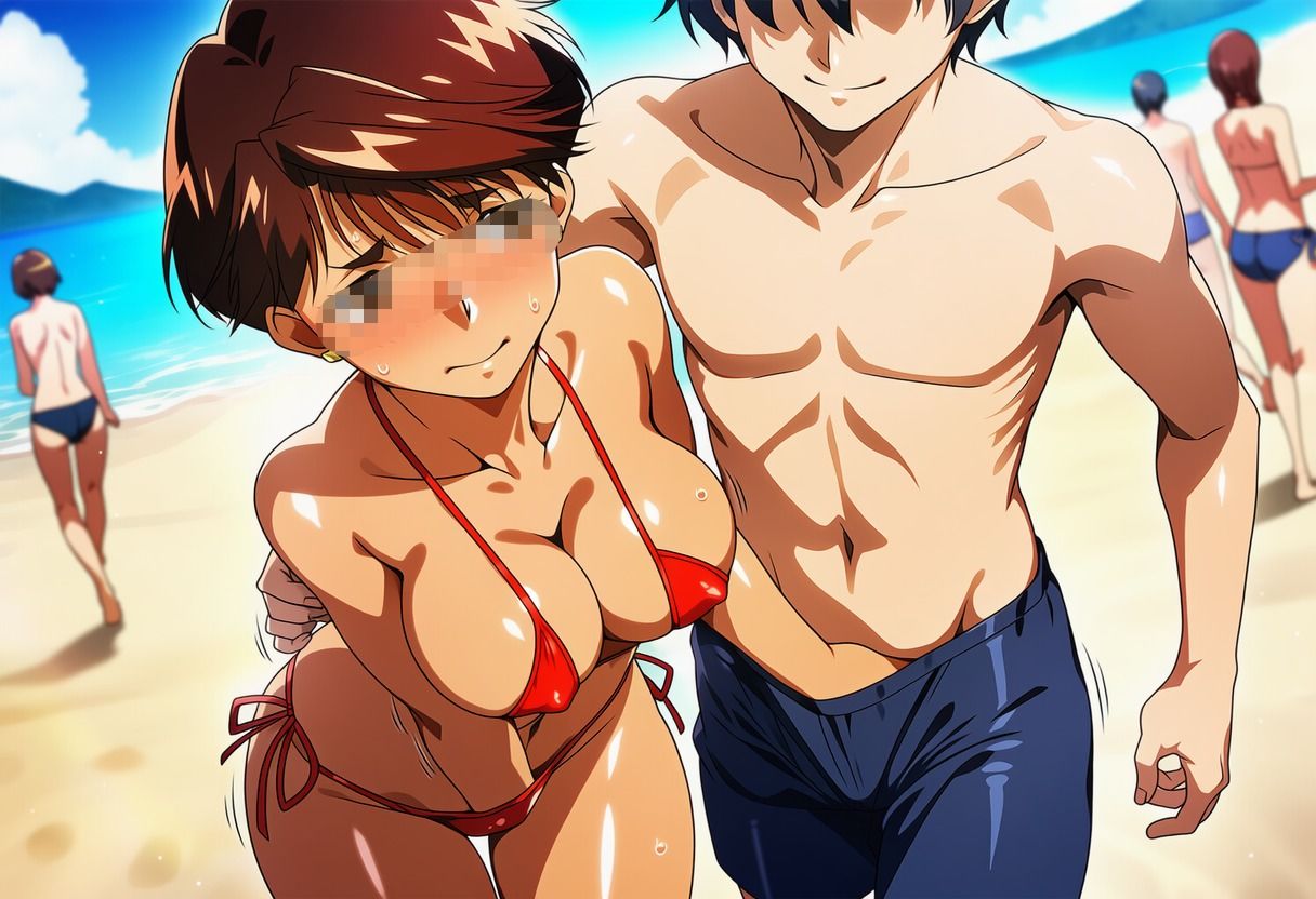 真夏のビーチで遊ぼう(遠野み〇き編)のサンプル画像 2