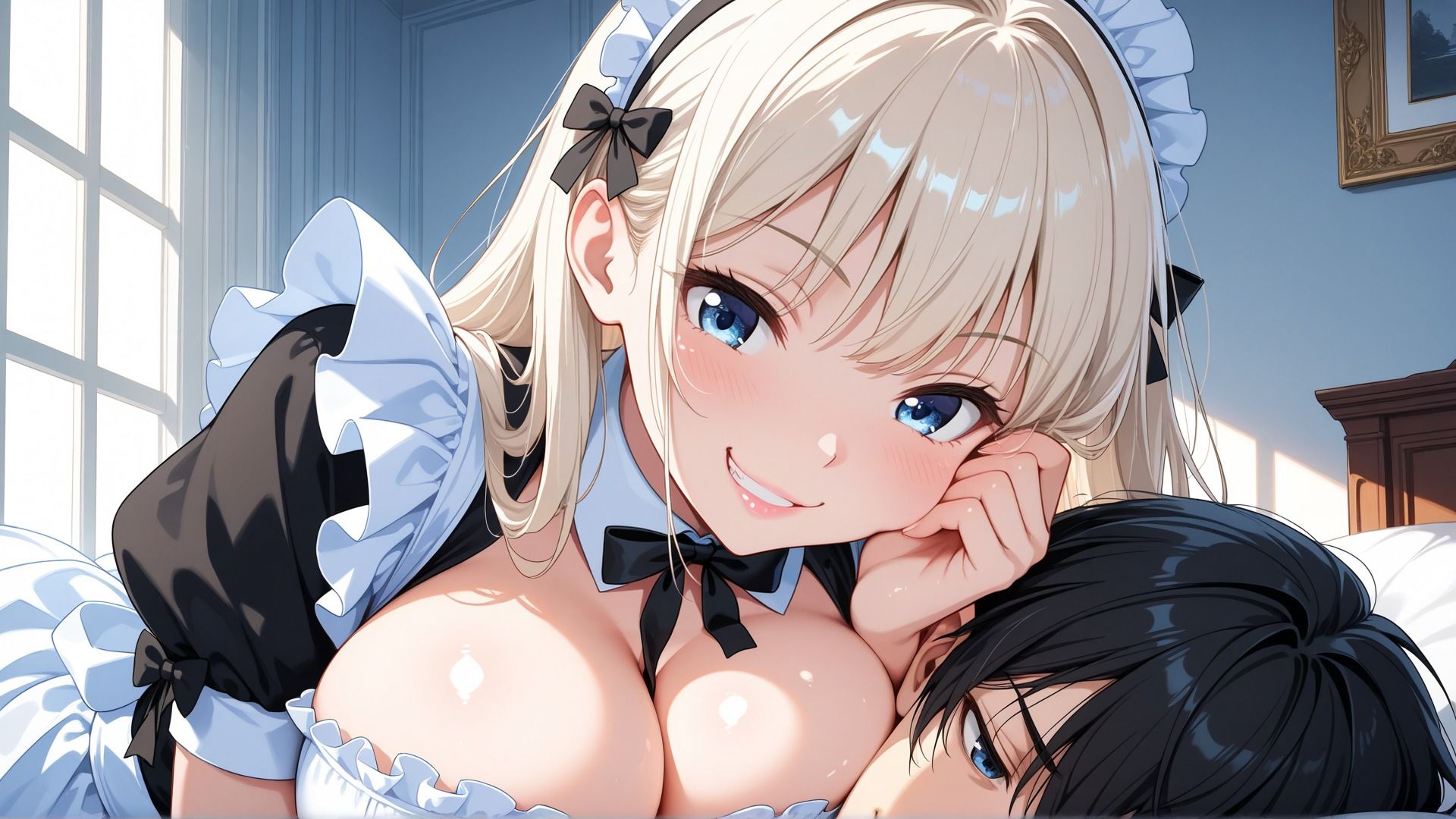 からかい上手な巨乳メイドがオヤジに寝取られたので、童貞の僕が寝取り返した話のサンプル画像 6